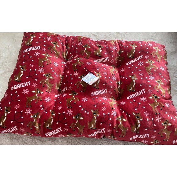 Rudolph The Red Nose Reindeer Cozy Dog Pillow Pet BED Super Soft 23” X 36” Red - Picture 8 of 15